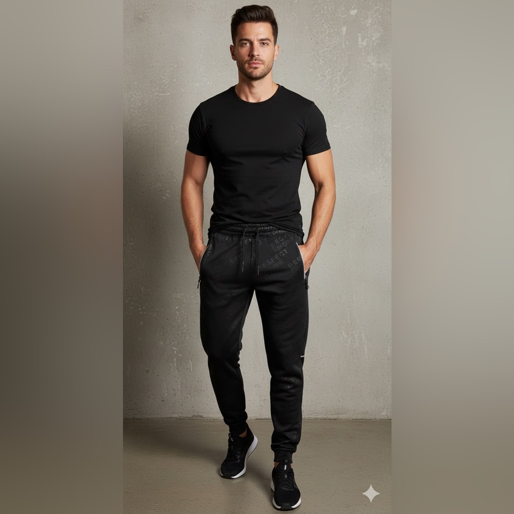 Pantalones Joggers Encrypted "Respect" - Negro